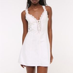 NWOT Abercrombie Lace-Trim Button-Front Mini Dress